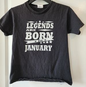 Size Small Delta Pro Weight black t-shirt Legends are born in January